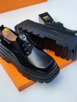 Black Naked Wolfe men's ultra-lux platform derby shoes with premium leather