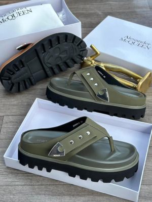 Authentic Alexander McQueen leather thong sandals