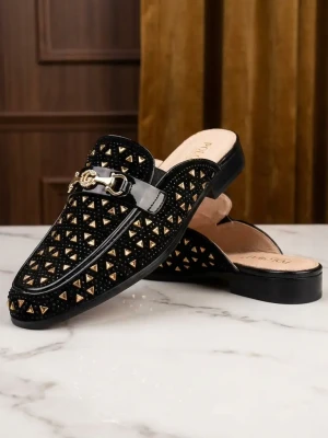 Fernando Melo black velvet loafer