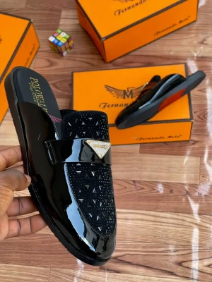 Fernando Melo black velvet loafer