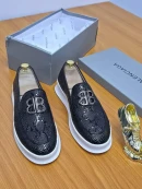 Luxury black textured Balenciaga loafers