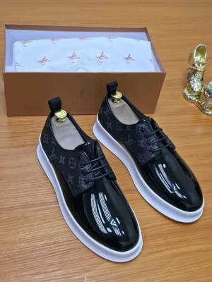 Luxury black Louis Vuitton platform oxfords
