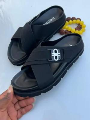 PEDRO™ Cross-Strap Logo Slide Sandal