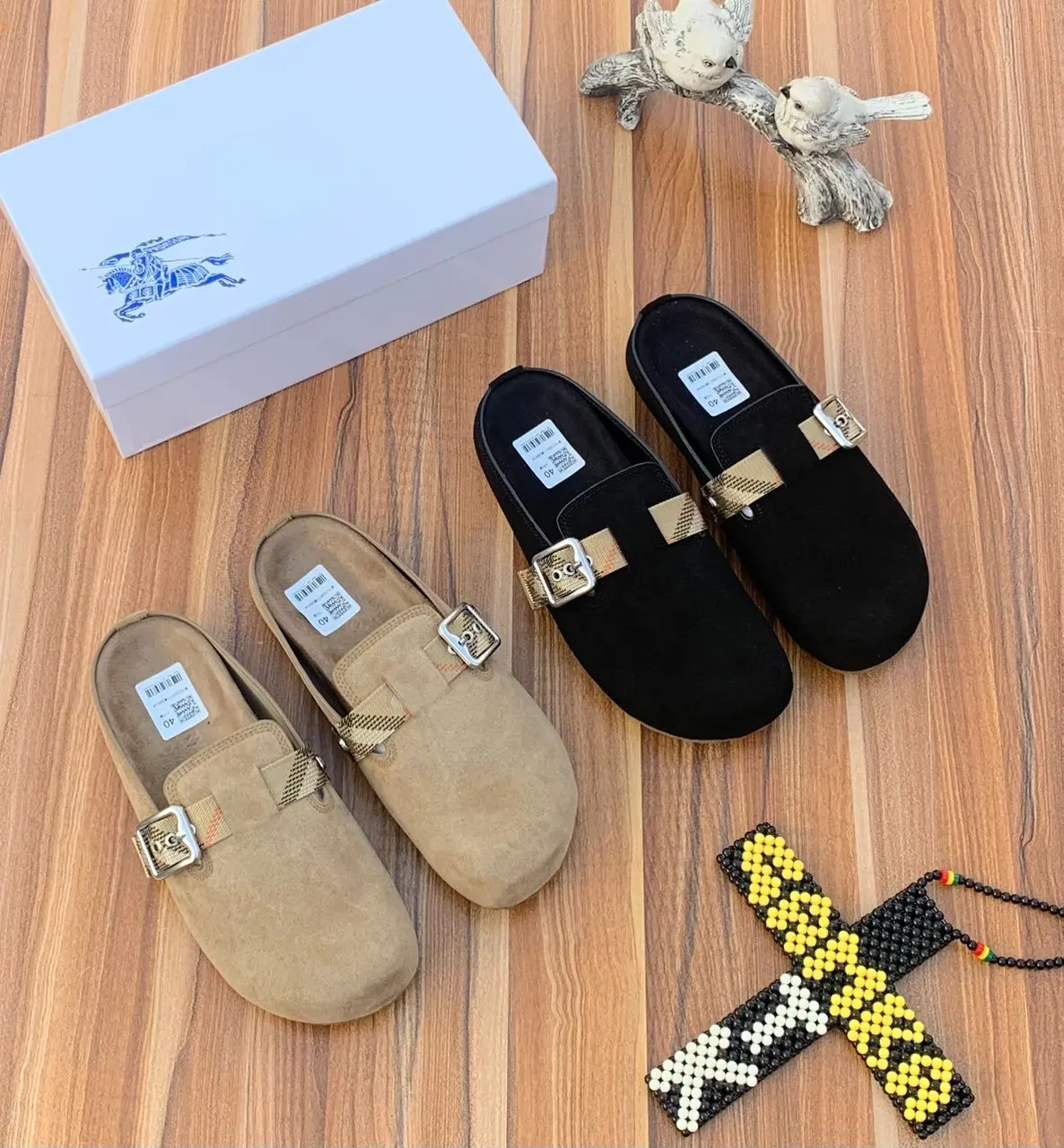 Original Burberry Suede Urchin Clogs Men’s premium Burberry Suede Urchin Clogs