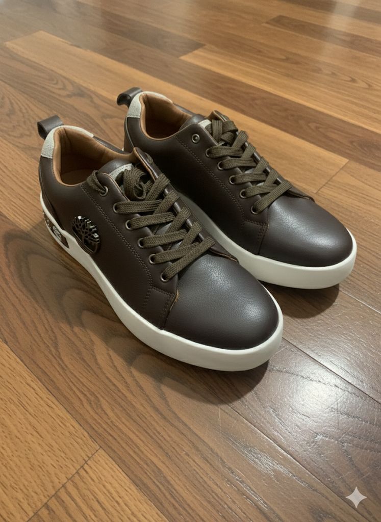 Luxe Low-Top Premium Leather Sneaker Lagos Luxe Low-Top Brown Leather Sneakers with White Sole – Premium Comfort & Style for Nigerian Men | Luxury Casual Footwear