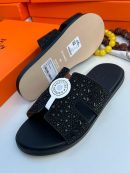 Hermès Oran Crystal Slide Sandal – White Leather with Sparkling ‘H’ Strap | Luxury Designer Slides for Nigerian Men | Authentic Hermès Paris Footwear