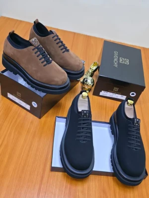 Givenchy Urban Street platform oxfords in chocolate brown and black suede,