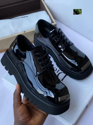 patent leather Bottega Veneta platform oxfords
