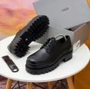 black leather Balenciaga Triple S platform oxfords with a sleek upper