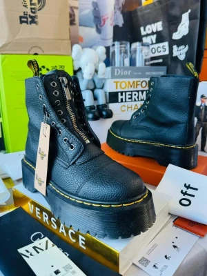 indigo blue Dr. Martens 1460 platform boot