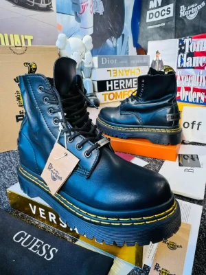 indigo blue Dr. Martens 1460 platform boot