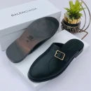 Luxury black Balenciaga horsebit slide sandals