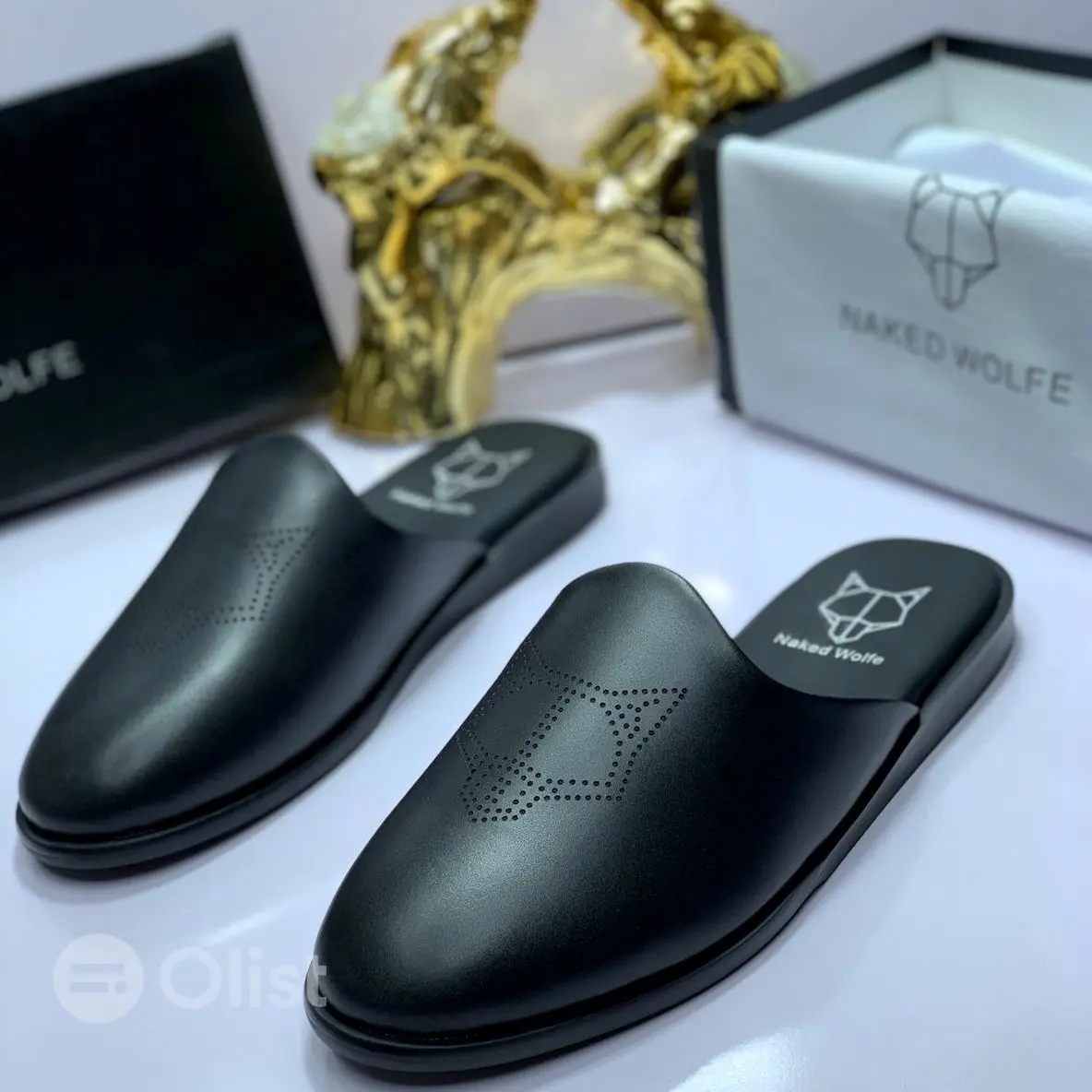 Kemai™ Fox Head Embossed Slide Sandal QUALITY-DESIGNERS-LUXURY-LEATHER-HALF-SHOES-2