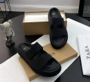 Black luxury platform slides with double wide straps and chunky sole - men's designer sandals with Zara branding