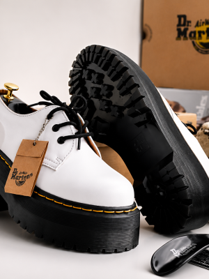 Off-White leather Dr. Martens platform shoes