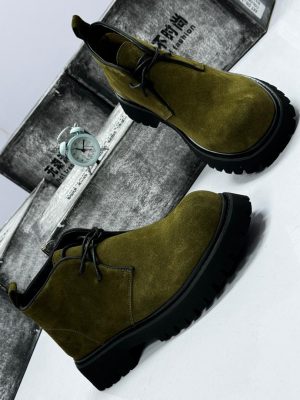 Premium suede lace-up boots