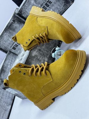 Premium suede lace-up boots
