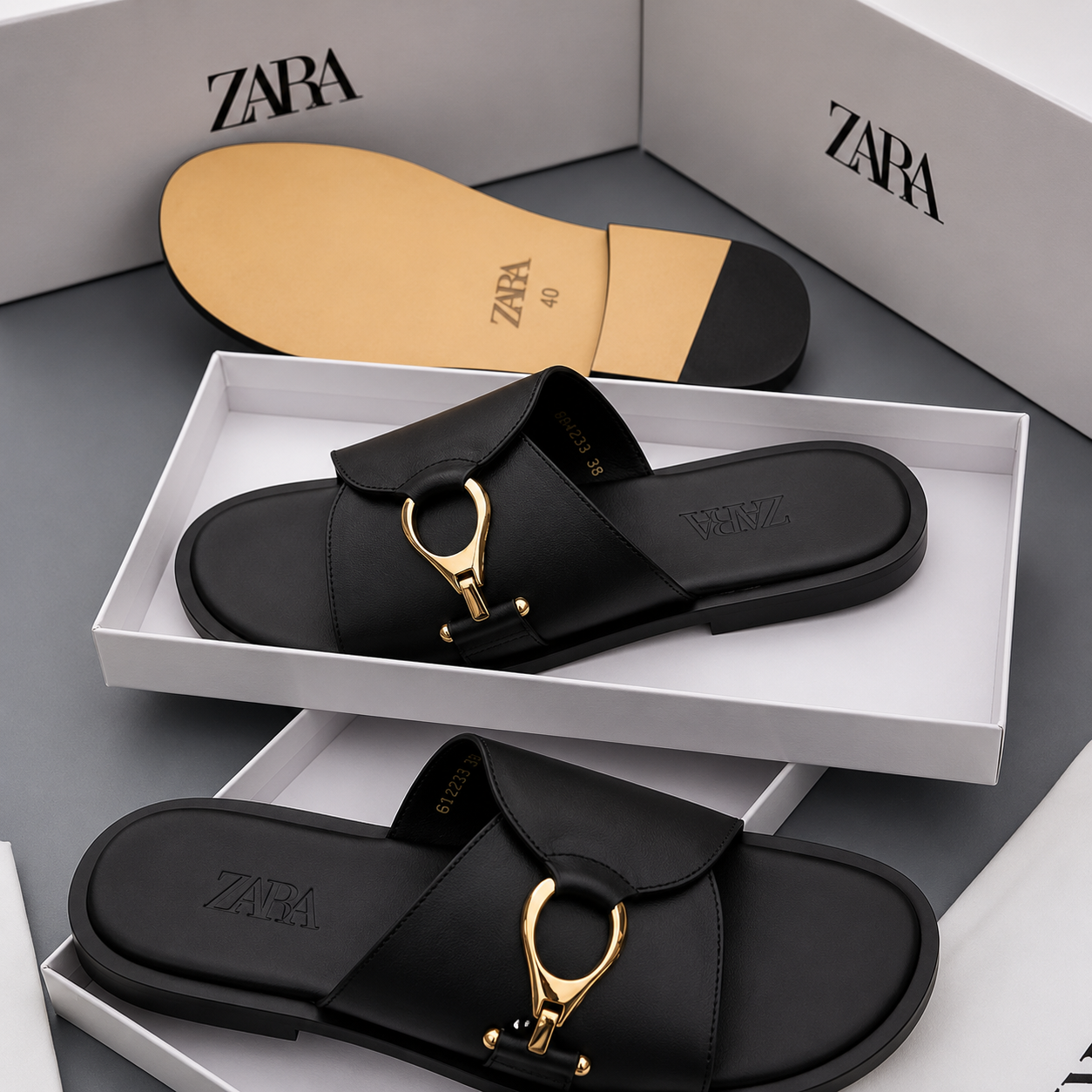 Authentic Zara horsebit slide sandals Authentic Zara horsebit slide sandals - Image 2