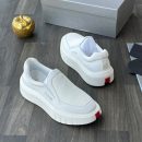 Prada men's white leather and mesh