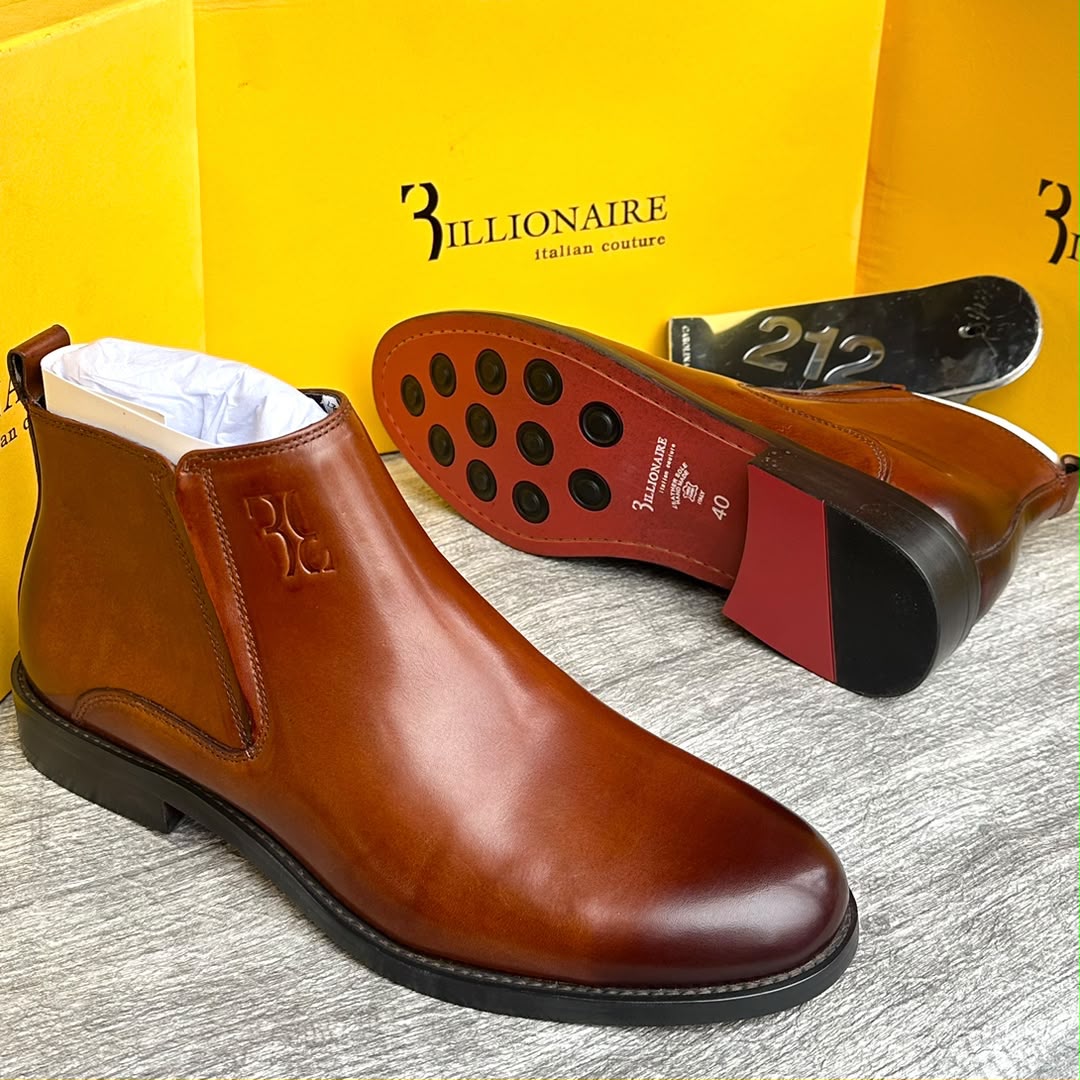 3illionaire cognac leather Chelsea boots