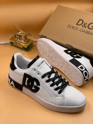 Bold Dolce & Gabbana white leather sneakers