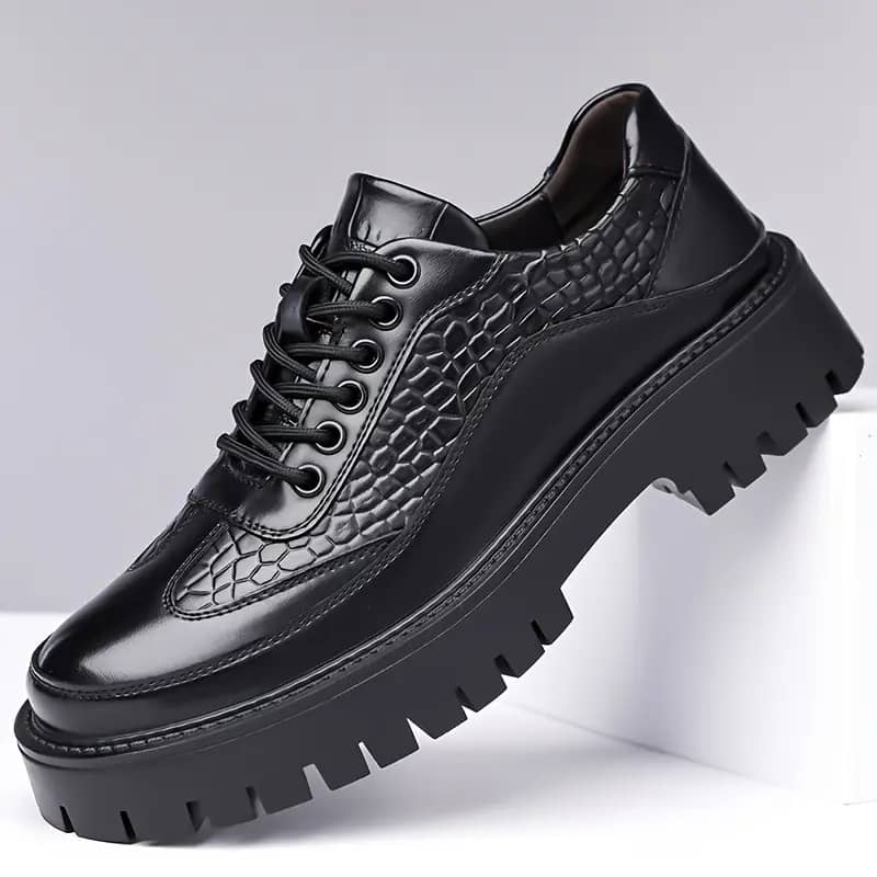 Designer leather lace-up formal shoes Designer leather lace-up formal shoes - Image 2